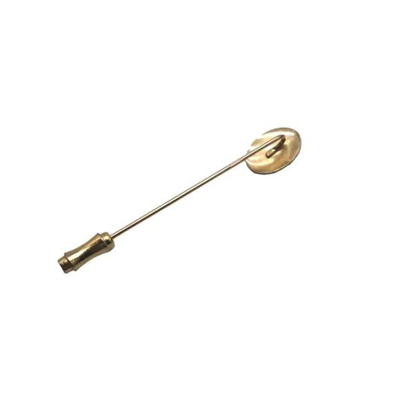 Krementz Oval Shape Stick Pin Engravable Gold Tone Vintage - Picture 3 of 5